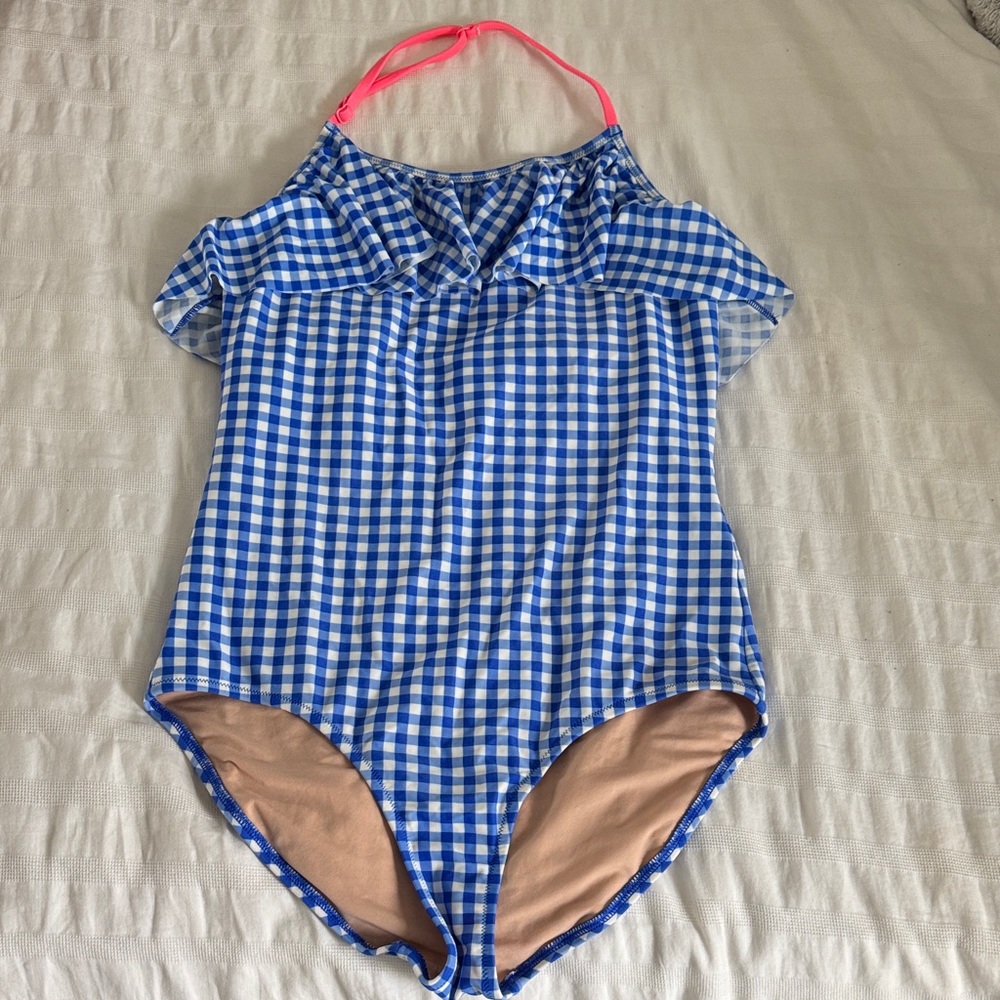 Crewcuts Blue and White Gingham Swimsuit